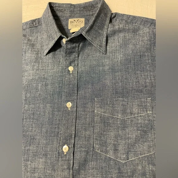 Ralph Lauren Double RL Blue Casual Button Down Shirt - Picture 4 of 6